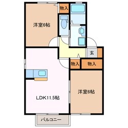 平田町駅 徒歩22分 1階の物件間取画像